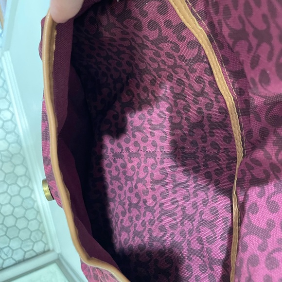 Burgundy Canvas Tote - Picture 2 of 4